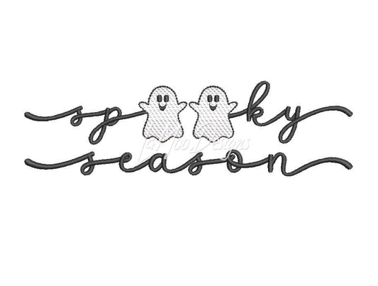 Spooky Season Embroidery Design, Halloween Quick Sketch Design and Filled Stitch Design