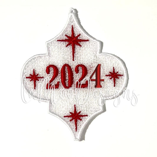 2025 Freestanding Lace Arabesque Christmas Ornament Embroidery Design