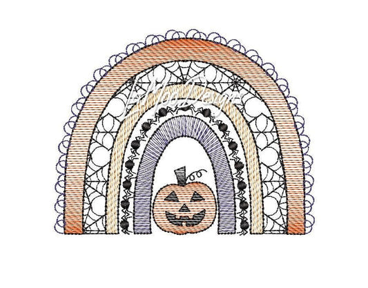 Halloween Quick Sketch Design Rainbow Embroidery Design
