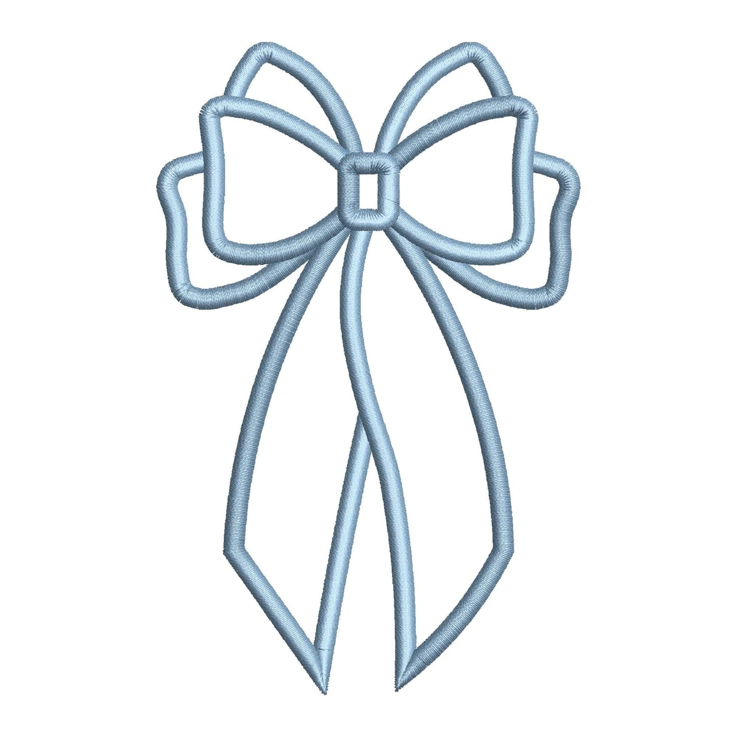 Bow Embroidery Satin Stitch Applique Design