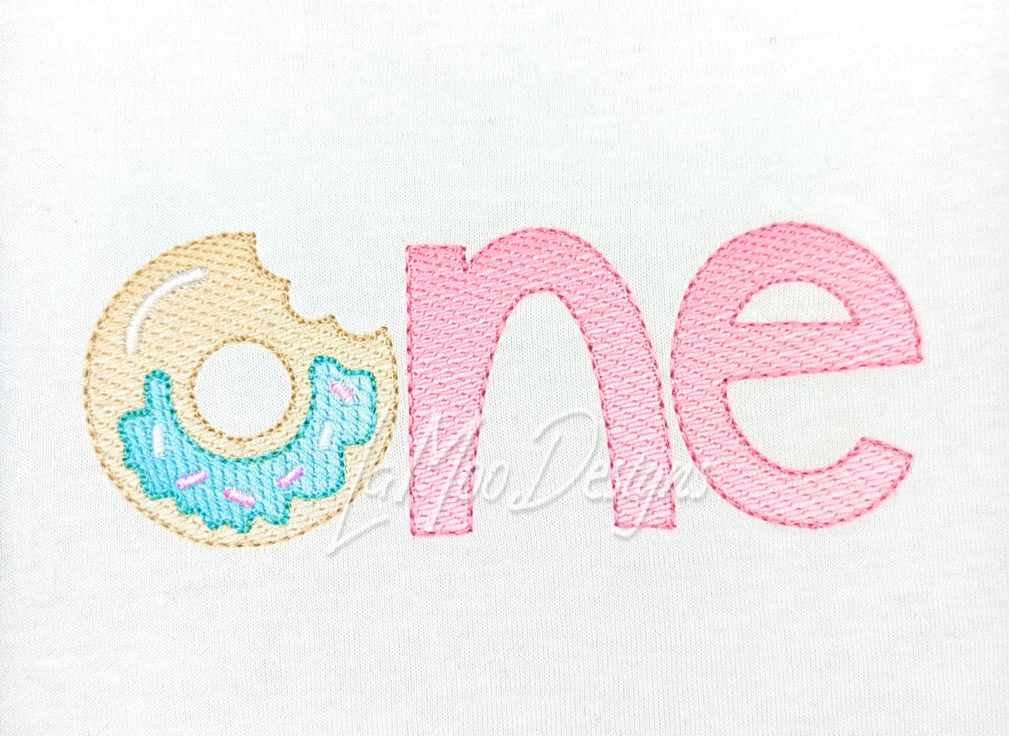 First Birthday Donut Sketch Design Embroidery