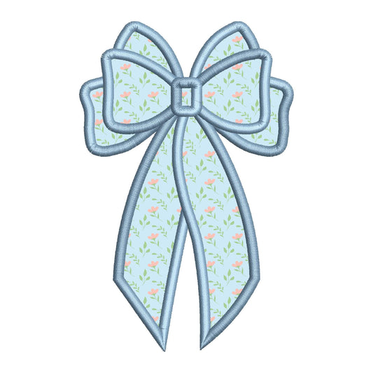 Bow Embroidery Satin Stitch Applique Design