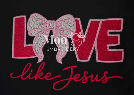 Love Like Jesus Fill Stitch Embroidery Design, Christian Valentine's Day Faith Embroidery (5 Sizes) (Digital Download) (Copy)