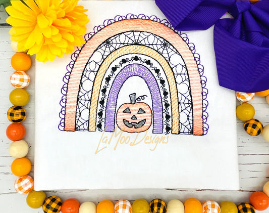 Halloween Quick Sketch Design Rainbow Embroidery Design