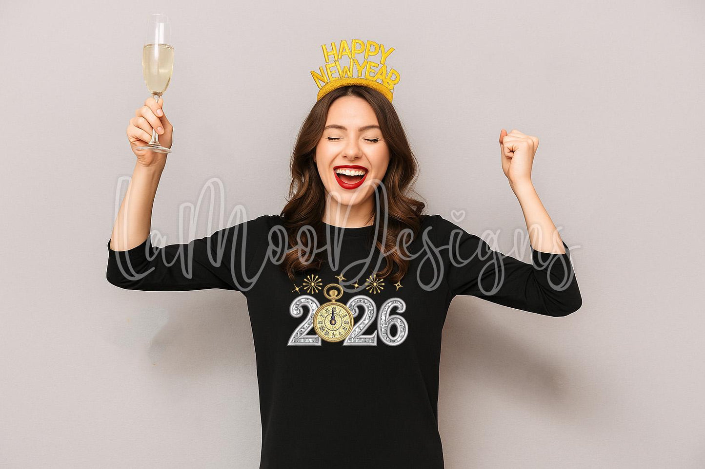 New Year 2026 Satin Stitch Applique Embroidery Design