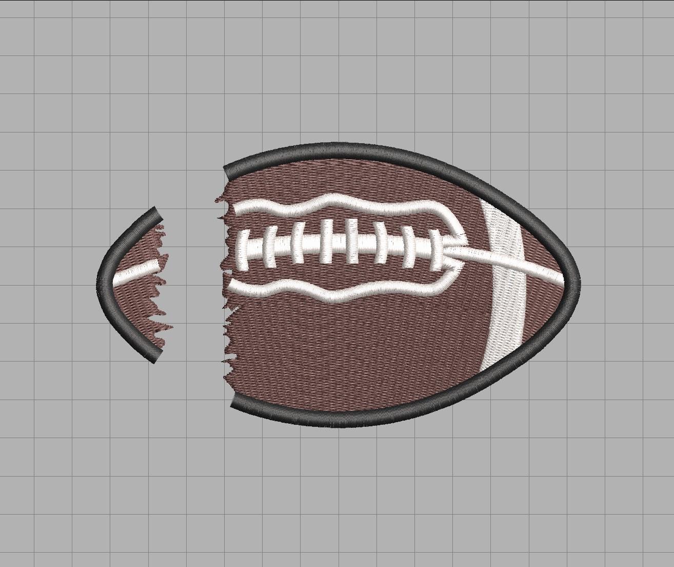 Split Football Embroidery Design without Heart