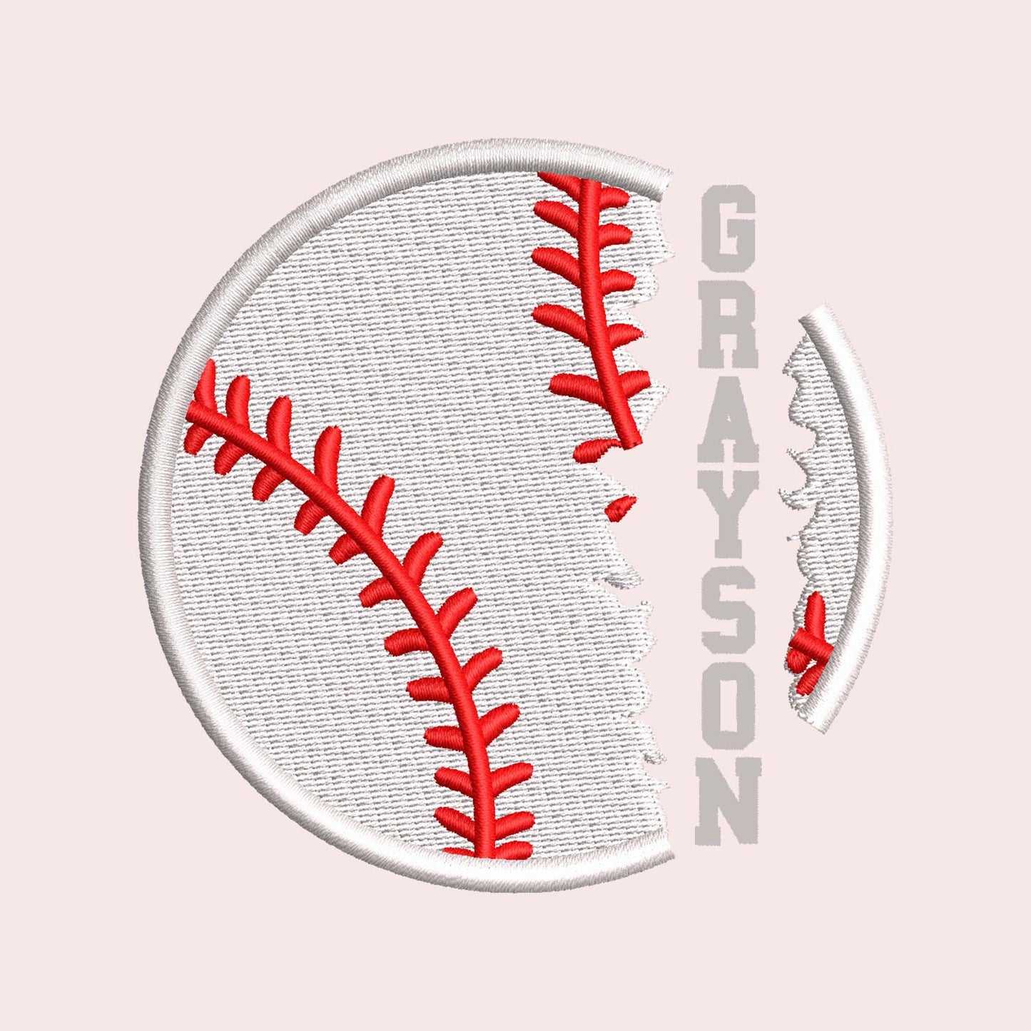 Split Baseball Embroidery Design 7 Sizes