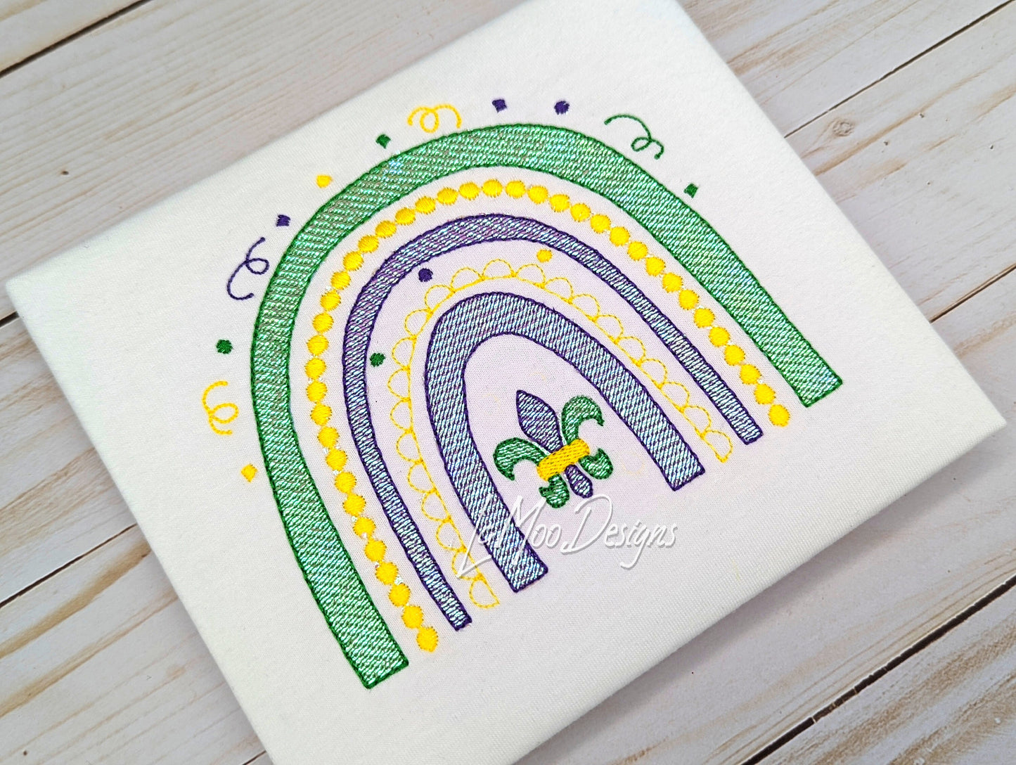 Mardi Gras Rainbow Embroidery Sketch Design