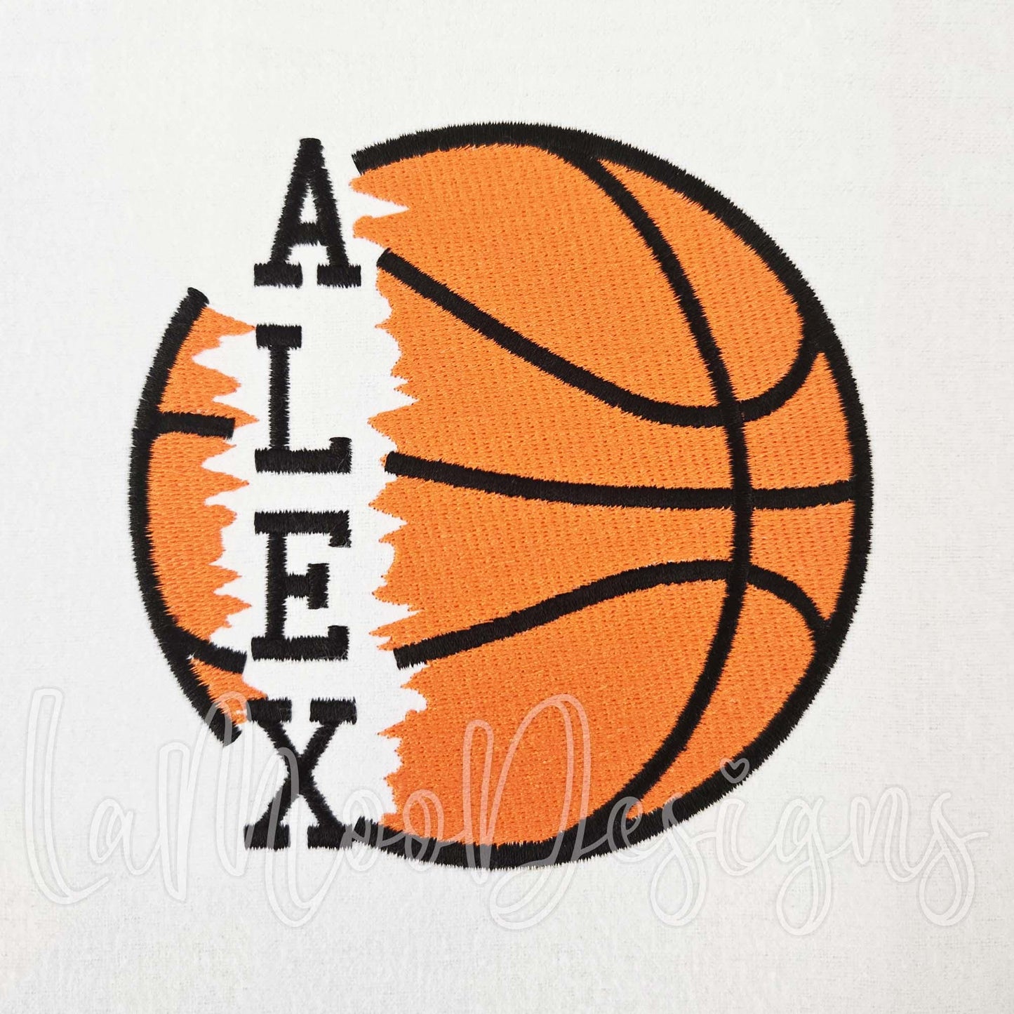 Split basketball Embroidery Design 6 Sizes