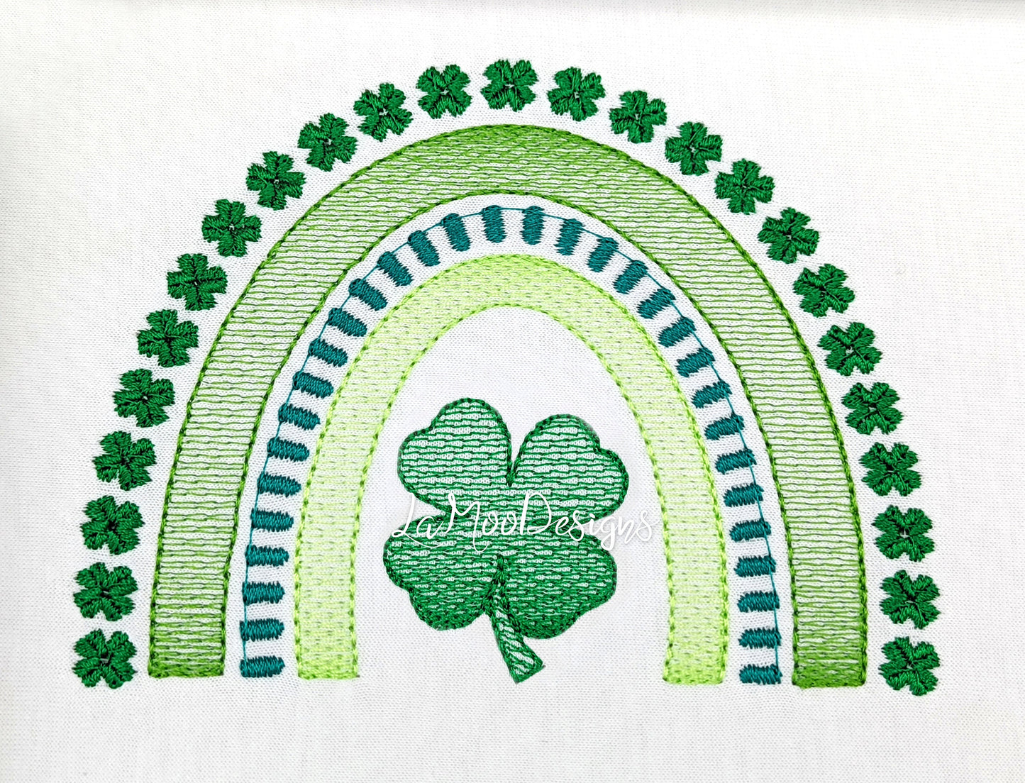 St Patrick's Day Sketch Design Rainbow Embroidery Design