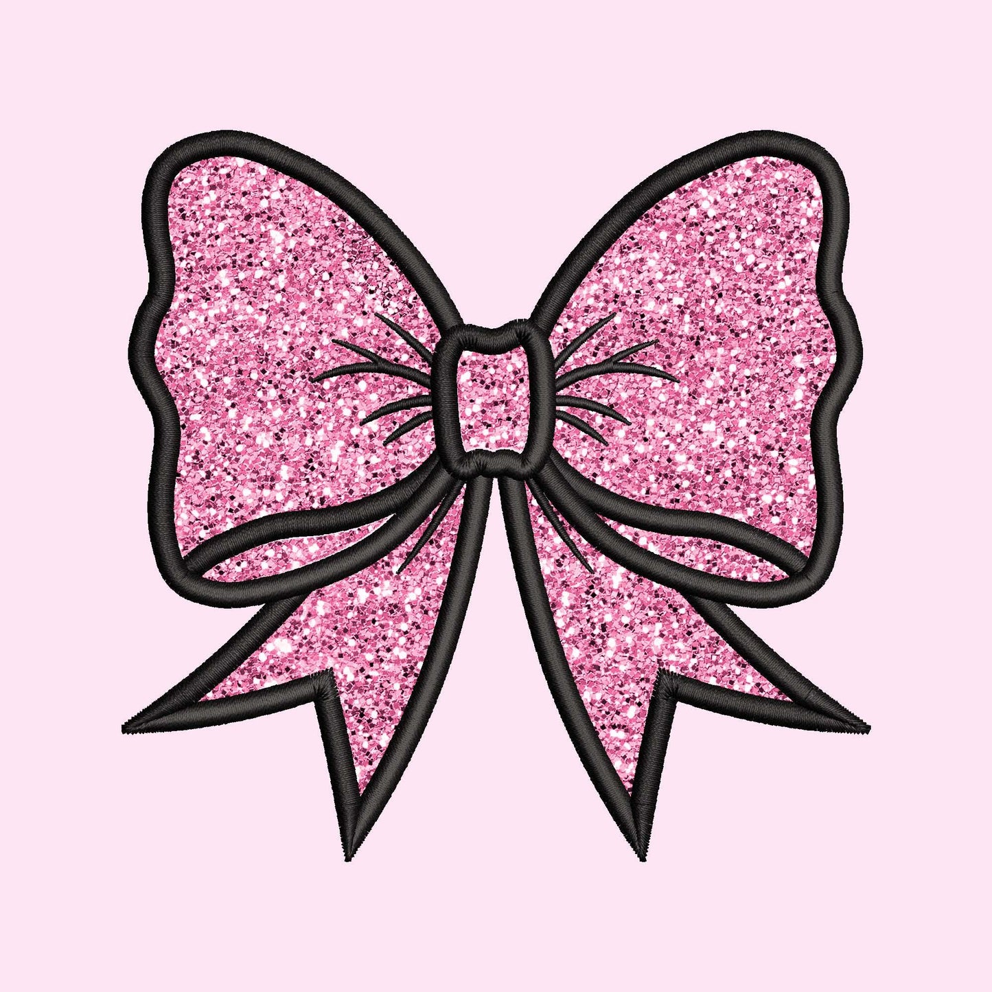 Coquette Bow Embroidery Satin Stitch Applique Design
