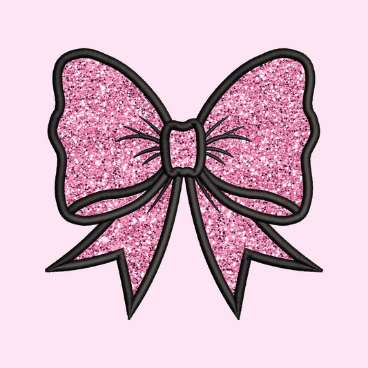 Coquette Bow Embroidery Satin Stitch Applique Design