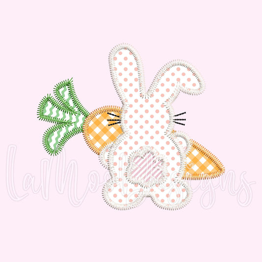 Easter Bunny Zigzag Applique Embroidery Design