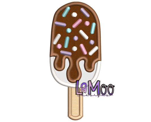 Ice Cream Popsicle 2 Embroidery Satin Stitch Applique Design