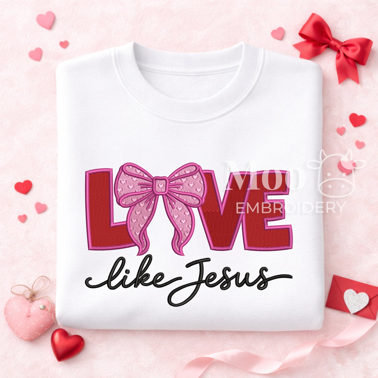 Love Like Jesus Fill Stitch Embroidery Design, Christian Valentine's Day Faith Embroidery (5 Sizes) (Digital Download) (Copy)