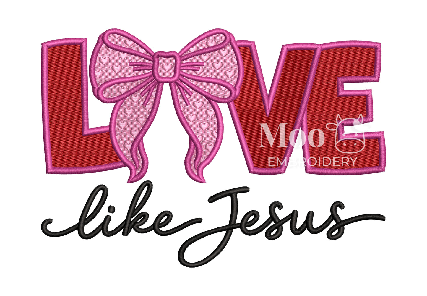 Love Like Jesus Fill Stitch Embroidery Design, Christian Valentine's Day Faith Embroidery (5 Sizes) (Digital Download) (Copy)