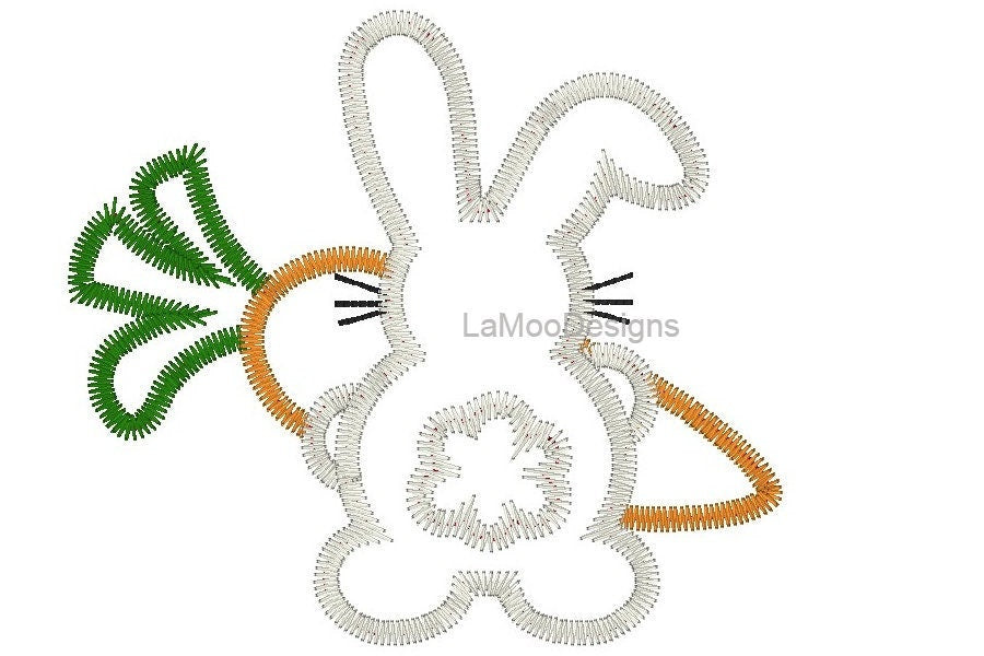 Easter Bunny Zigzag Applique Embroidery Design