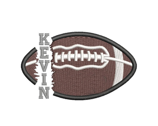 Split Football Embroidery Design without Heart