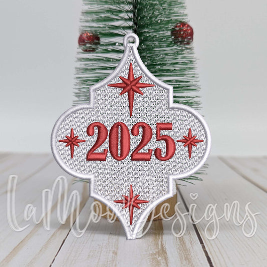 2025 Freestanding Lace Arabesque Christmas Ornament Embroidery Design