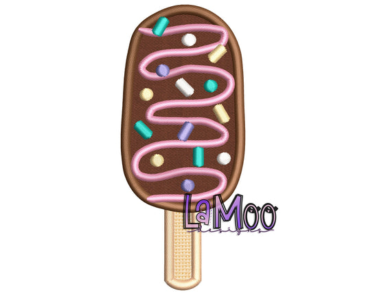 Ice Cream Popsicle Embroidery Satin Stitch Applique Design