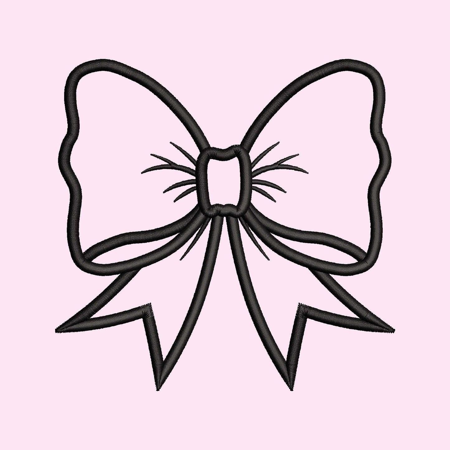 Coquette Bow Embroidery Satin Stitch Applique Design