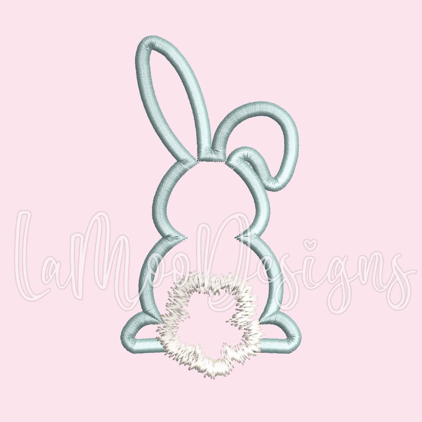 Lop Eared Easter Bunny Satin Stitch Applique Design, Easter Embroidery Design
