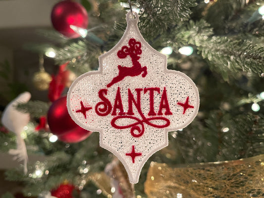 Freestanding Lace Arabesque Reindeer Ornament Embroidery Design Bundle - Christmas Embroidery Design