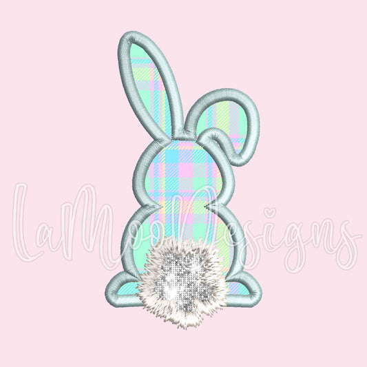 Lop Eared Easter Bunny Satin Stitch Applique Design, Easter Embroidery Design