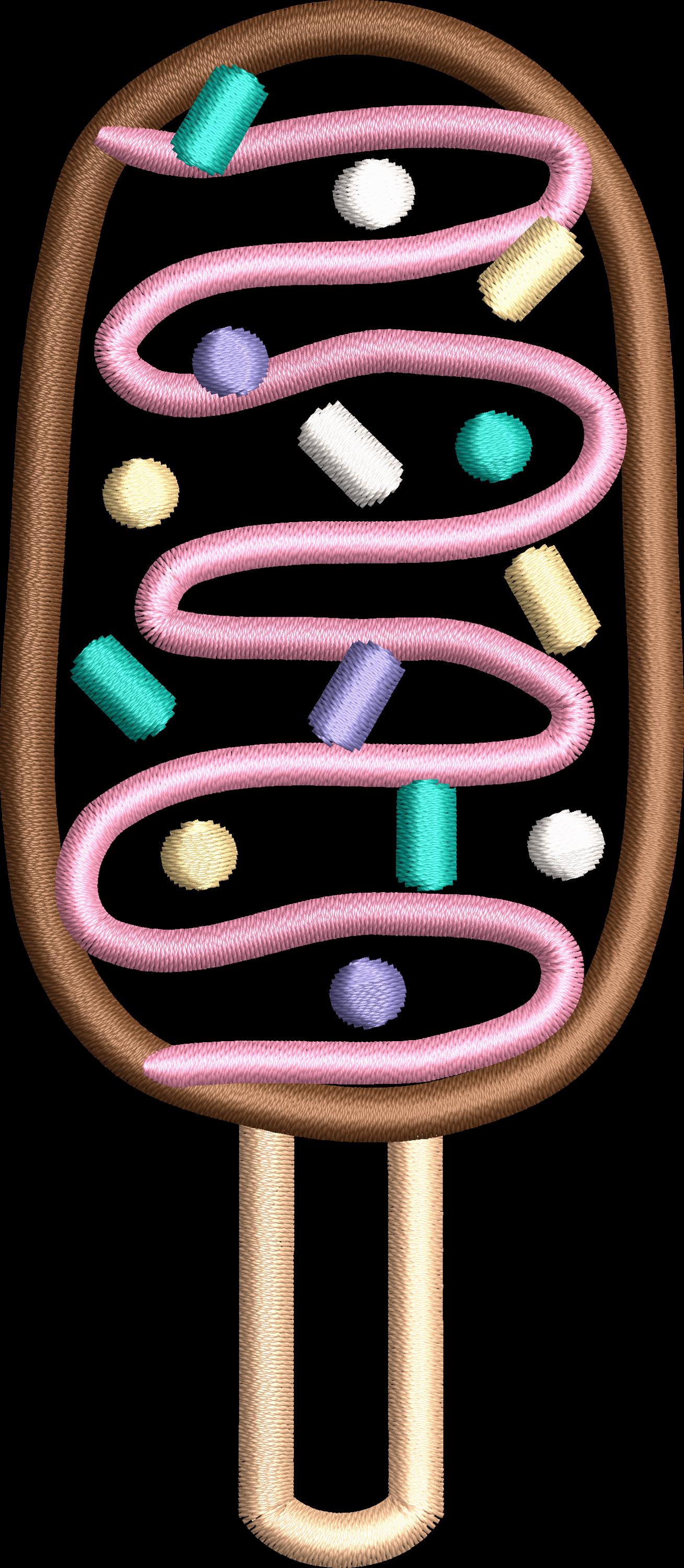 Ice Cream Popsicle Embroidery Satin Stitch Applique Design