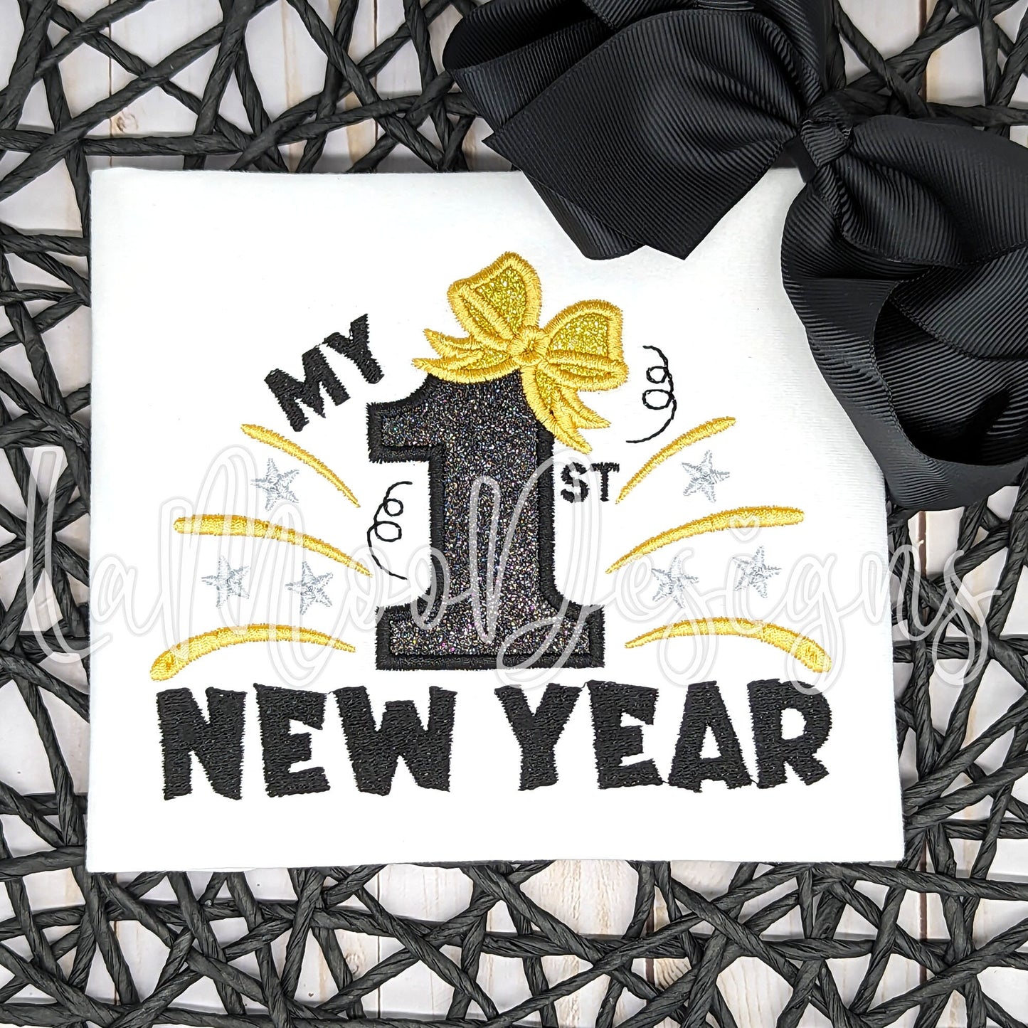 My 1st New Year Satin Stitch Applique Embroidery Design