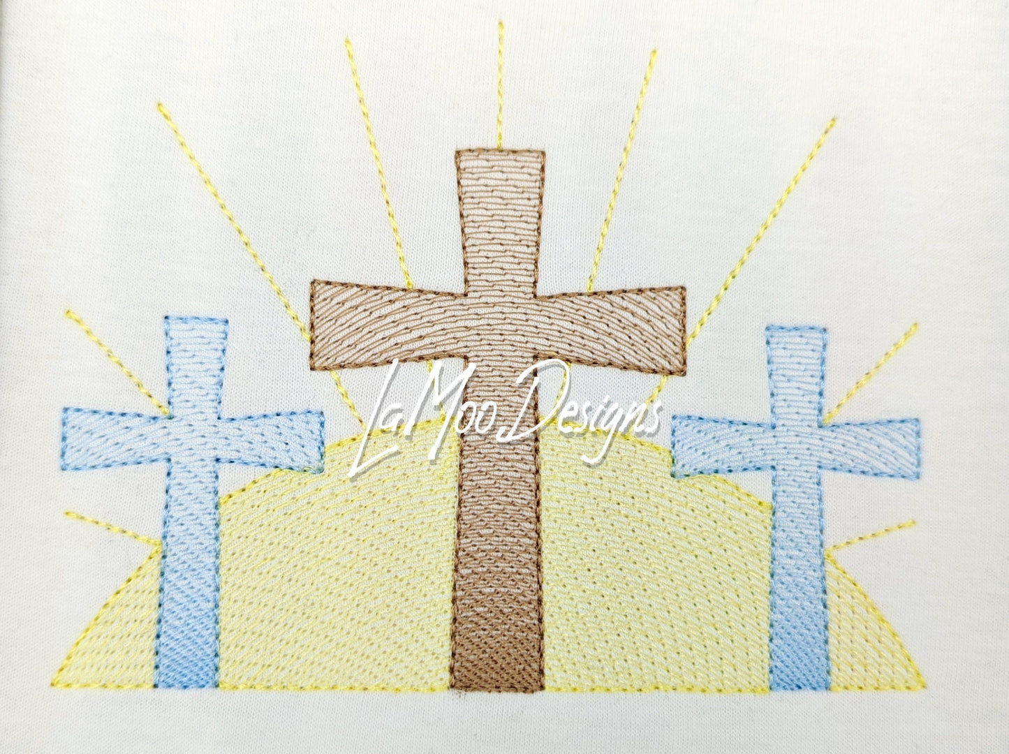 Easter Cross Sketch Design Embroidery
