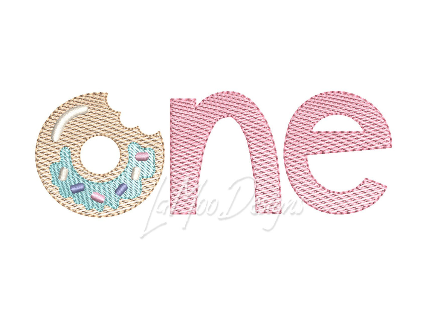 First Birthday Donut Sketch Design Embroidery
