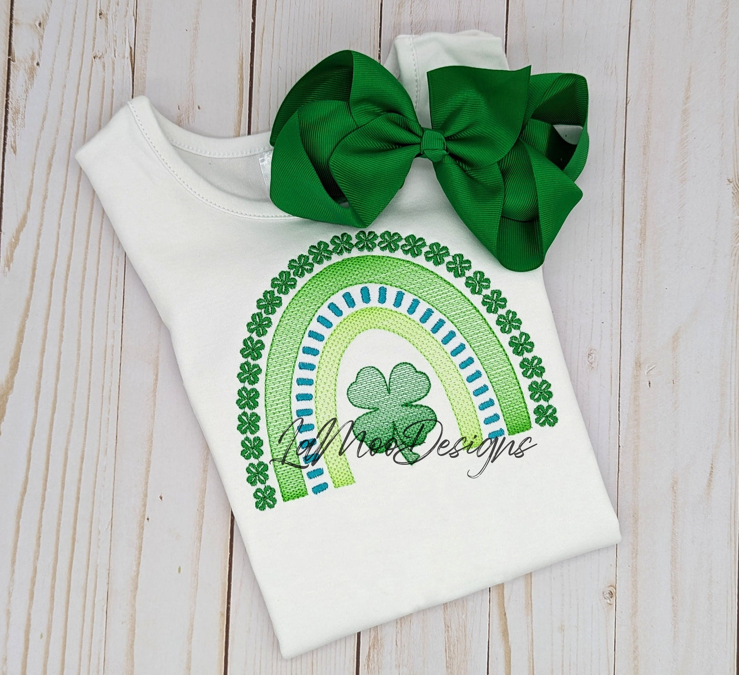 St Patrick's Day Sketch Design Rainbow Embroidery Design