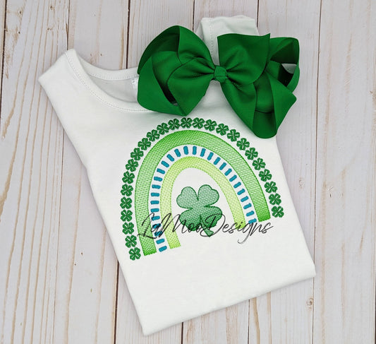 St Patrick's Day Sketch Design Rainbow Embroidery Design